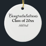 Simple graduation congratulations minimal add clas ceramic ornament<br><div class="desc">Design</div>