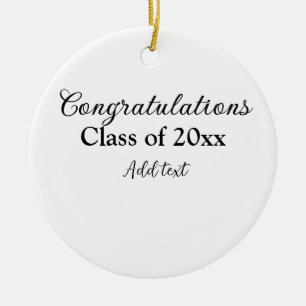 Simple graduation congratulations minimal add clas ceramic ornament