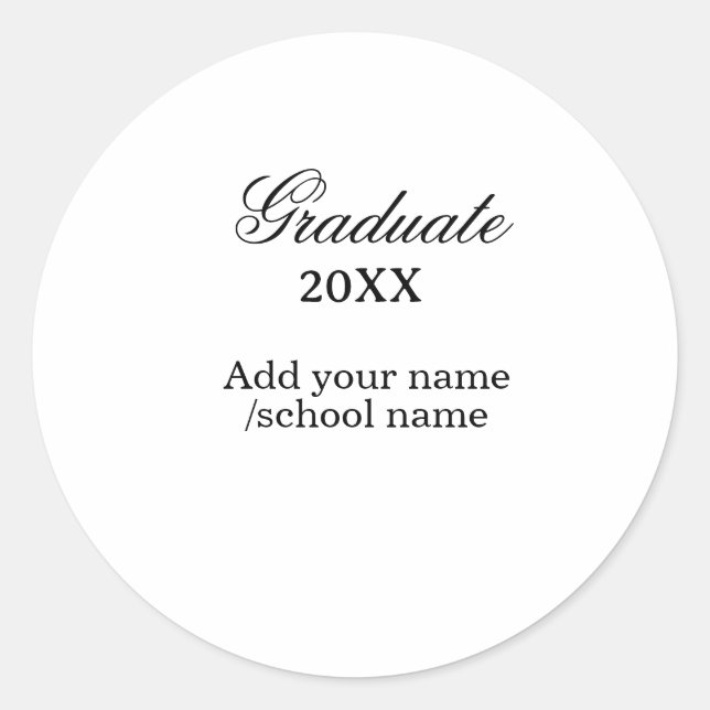 Simple graduation congratulations minimal add clas classic round sticker (Front)