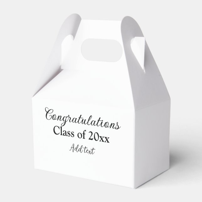 Simple graduation congratulations minimal add clas favour box (Front Side)