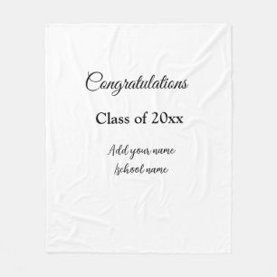 Simple graduation congratulations minimal add clas fleece blanket