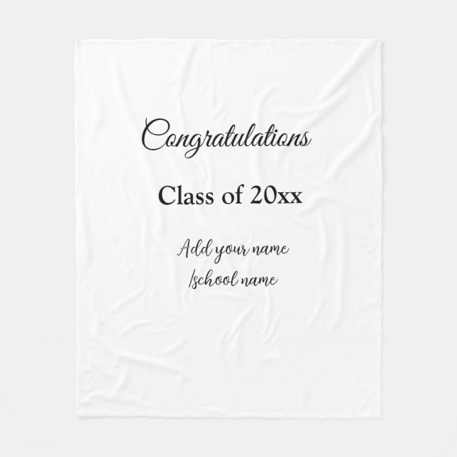 Simple graduation congratulations minimal add clas fleece blanket (Front)