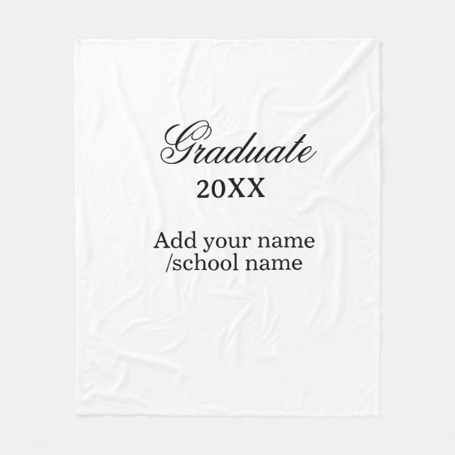 Simple graduation congratulations minimal add clas fleece blanket (Front)