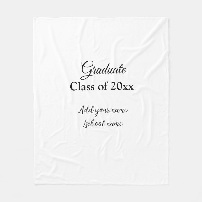 Simple graduation congratulations minimal add clas fleece blanket (Front)
