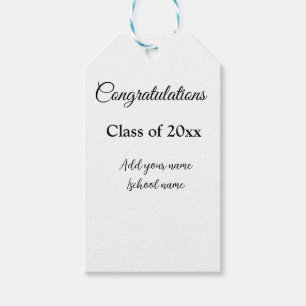 Simple graduation congratulations minimal add clas gift tags