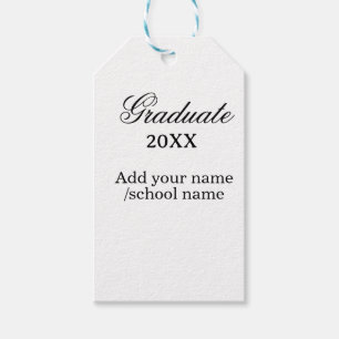 Simple graduation congratulations minimal add clas gift tags