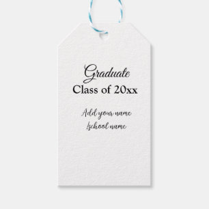 Simple graduation congratulations minimal add clas gift tags