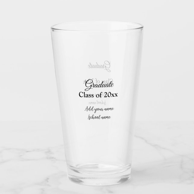 Simple graduation congratulations minimal add clas glass (Front)
