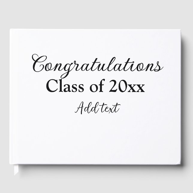 Simple graduation congratulations minimal add clas guest book (Front)