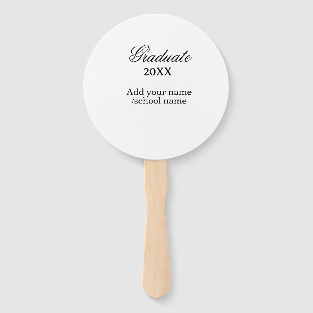Simple graduation congratulations minimal add clas hand fan (Front)