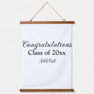 Simple graduation congratulations minimal add clas hanging tapestry