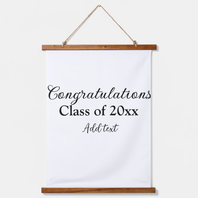 Simple graduation congratulations minimal add clas hanging tapestry (Front)