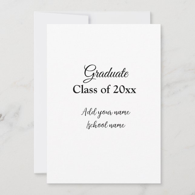 Simple graduation congratulations minimal add clas invitation (Front)