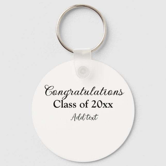 Simple graduation congratulations minimal add clas key ring (Front)
