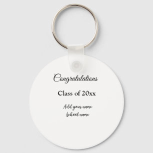 Simple graduation congratulations minimal add clas key ring