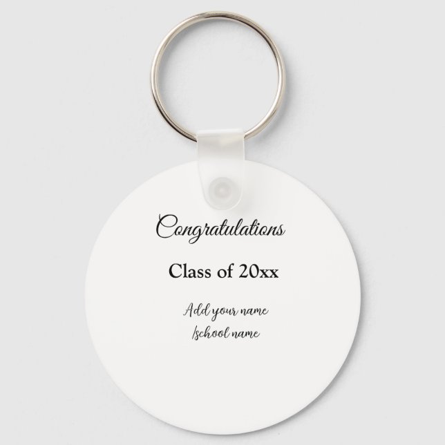 Simple graduation congratulations minimal add clas key ring (Front)