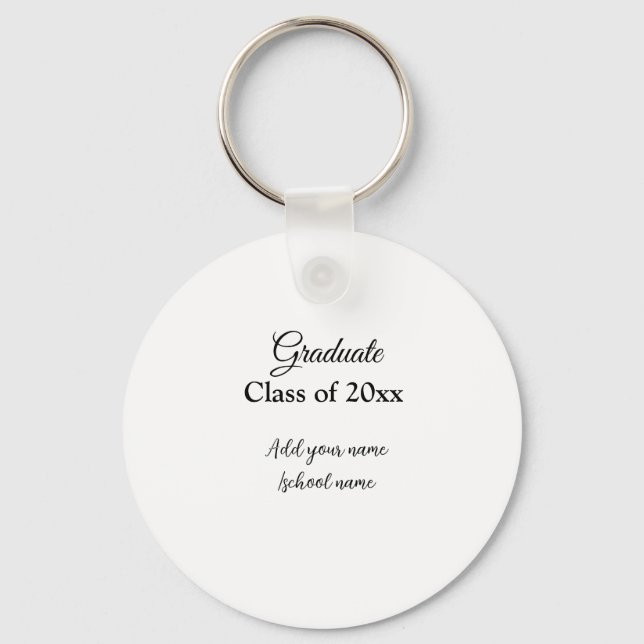 Simple graduation congratulations minimal add clas key ring (Front)