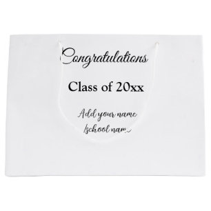 Simple graduation congratulations minimal add clas large gift bag