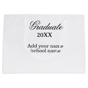 Simple graduation congratulations minimal add clas large gift bag
