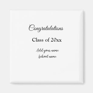 Simple graduation congratulations minimal add clas magnet