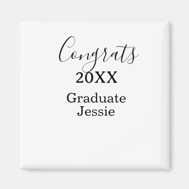 Simple graduation congratulations minimal add clas magnet (Front)