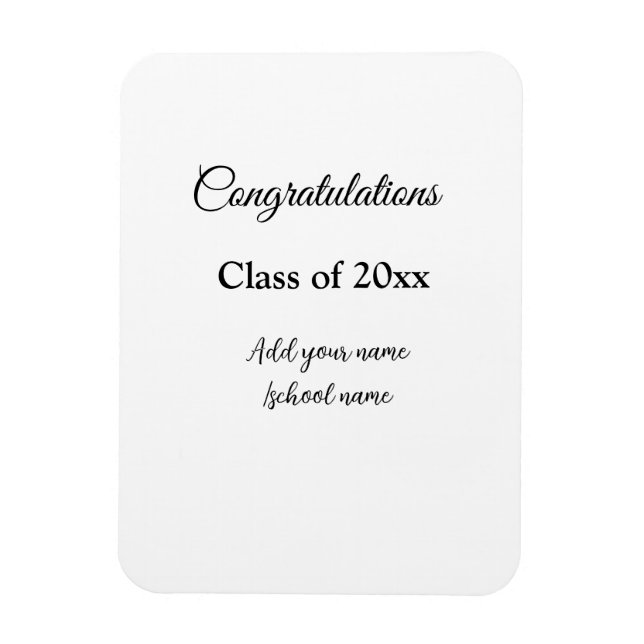 Simple graduation congratulations minimal add clas magnet (Vertical)
