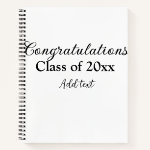 Simple graduation congratulations minimal add clas notebook