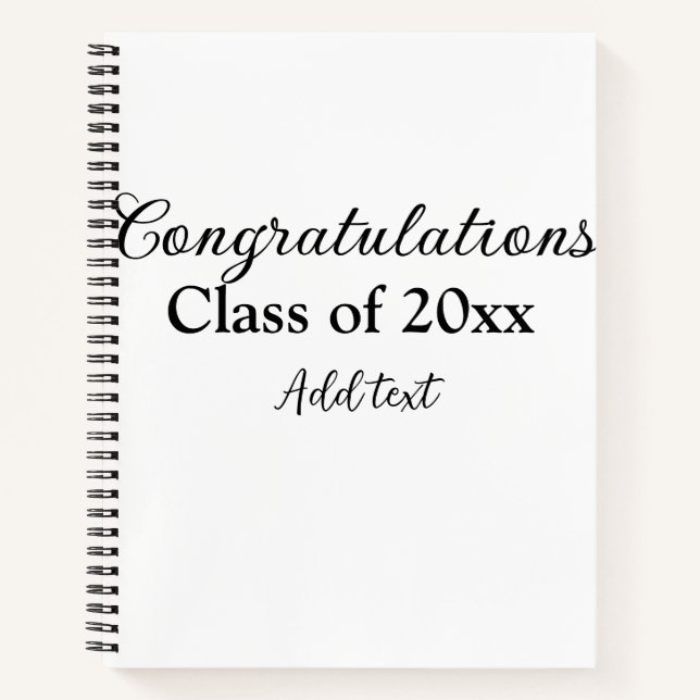 Simple graduation congratulations minimal add clas notebook (Front)