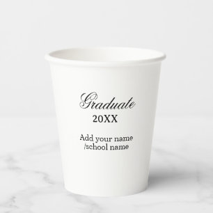 Simple graduation congratulations minimal add clas paper cups