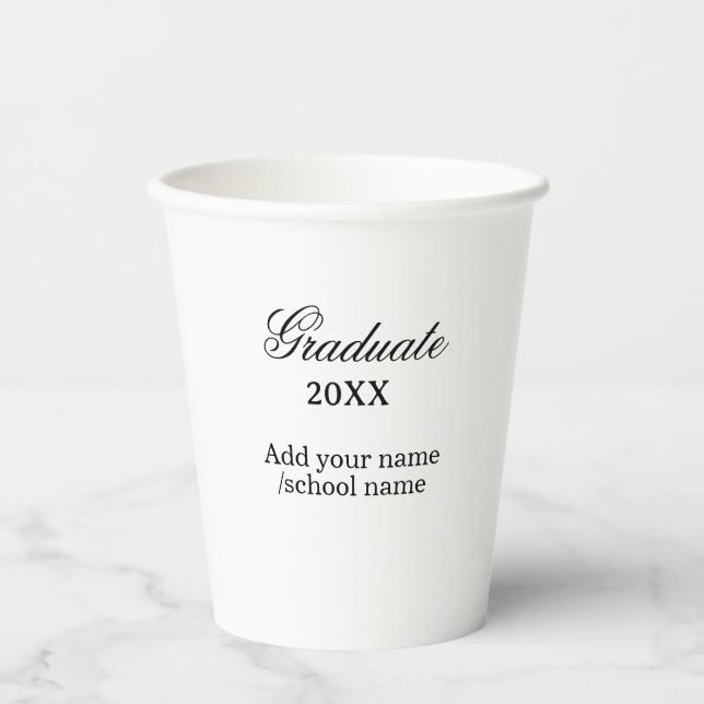 Simple graduation congratulations minimal add clas paper cups (Front)