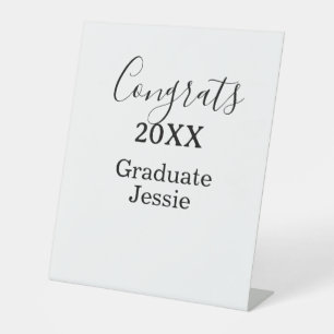 Simple graduation congratulations minimal add clas pedestal sign