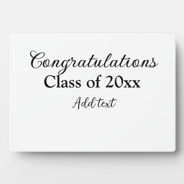 Simple graduation congratulations minimal add clas plaque (Front)