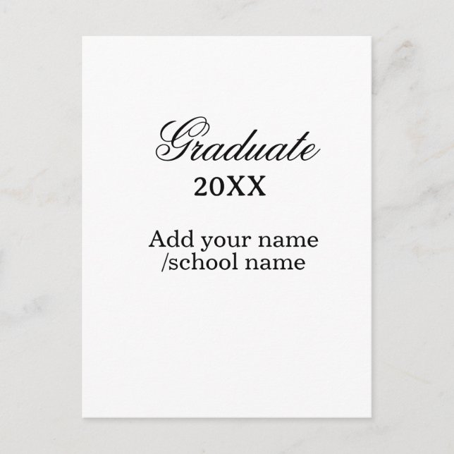 Simple graduation congratulations minimal add clas postcard (Front)