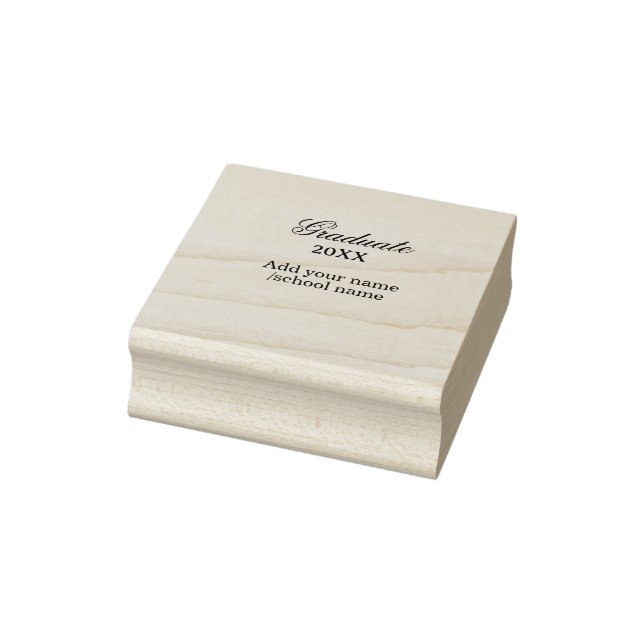 Simple graduation congratulations minimal add clas rubber stamp (Stamp)