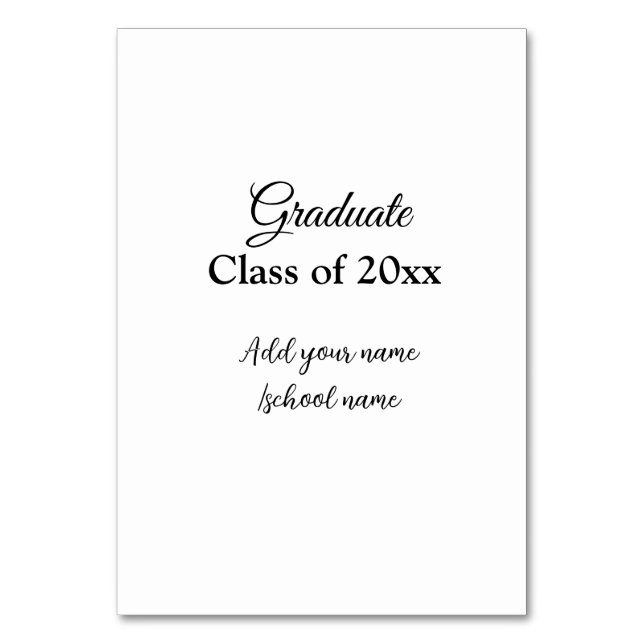 Simple graduation congratulations minimal add clas table number (Front)