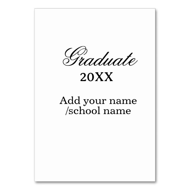 Simple graduation congratulations minimal add clas table number (Front)
