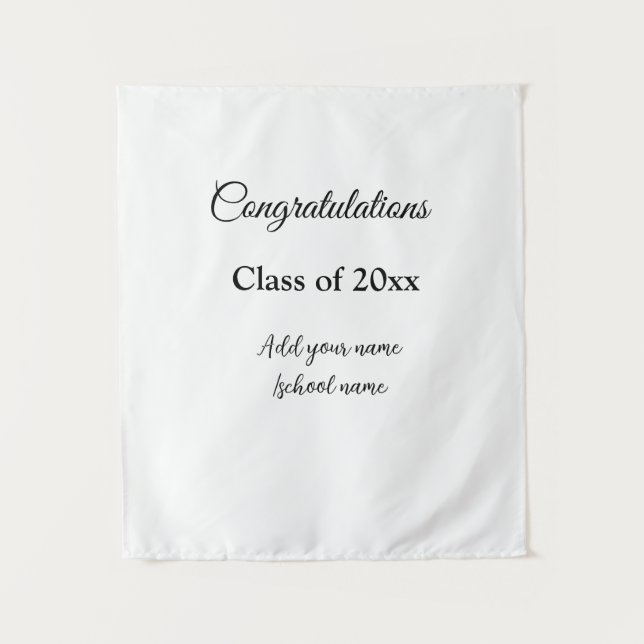 Simple graduation congratulations minimal add clas tapestry (Front)