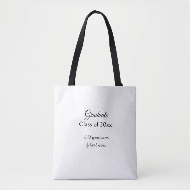 Simple graduation congratulations minimal add clas tote bag (Front)