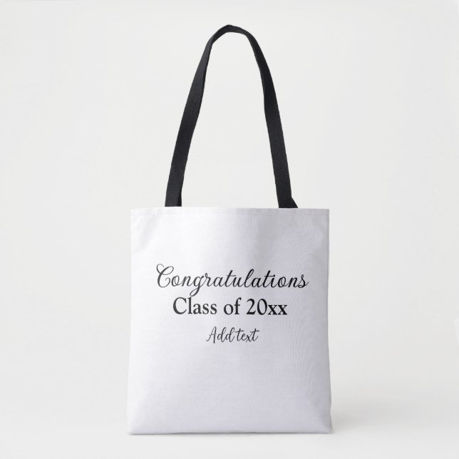 Simple graduation congratulations minimal add clas tote bag (Front)