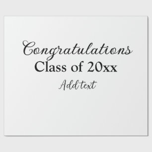 Simple graduation congratulations minimal add clas wrapping paper