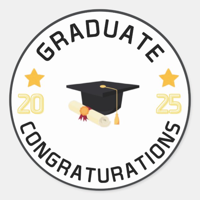 Simple Graduation Gift Sticker (Front)