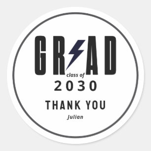 Simple Graduation Grad Party Thank You Classic Round Sticker