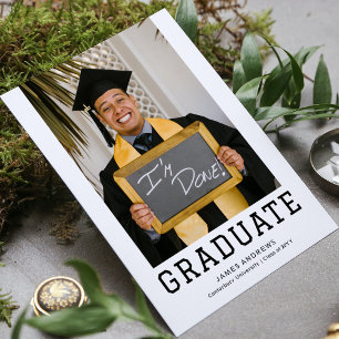 Simple Graduation Modern Stylish Grad Party Photo Invitation
