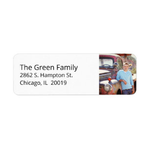 Simple Graduation Photo Male Return Address Label