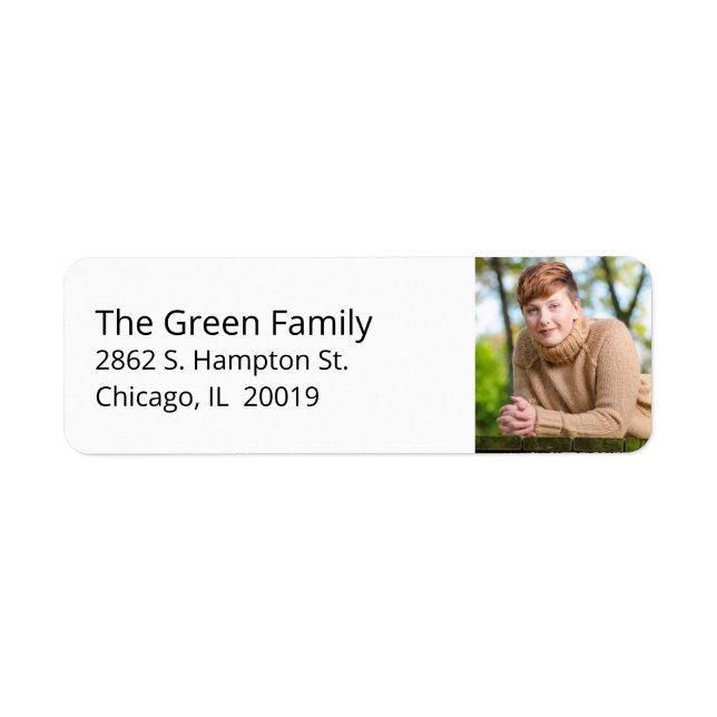 Simple Graduation Photo Return Address Labels (Front)