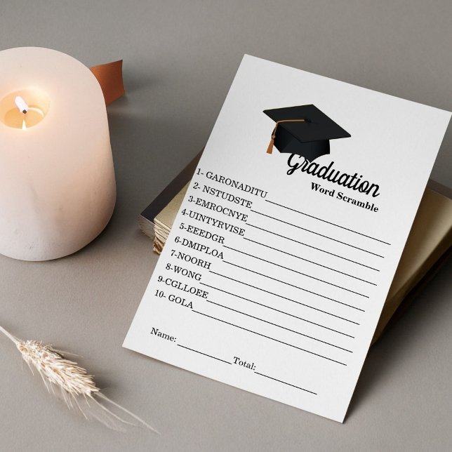 Simple  graduation scramble word graduation  game enclosure card (Creator Uploaded)