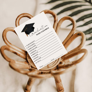 Simple graduation scramble word graduation game invitation
