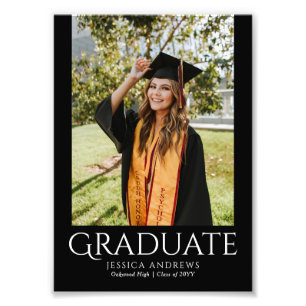 Simple Graduation Stylish Modern Graduate Photo Print