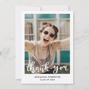 Simple Graduation Thank You Script Grad Photo Card