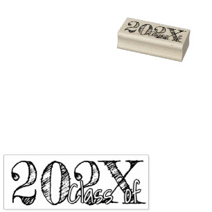 Simple Graduation   With Grad Year and Name Space Rubber Stamp
